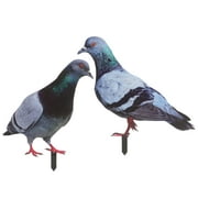 Yueyihe 2Pcs Pigeons Garden Stake Decoration Ground Insert Lifelike Pigeons Sculpture Acrylic Animal Stakes