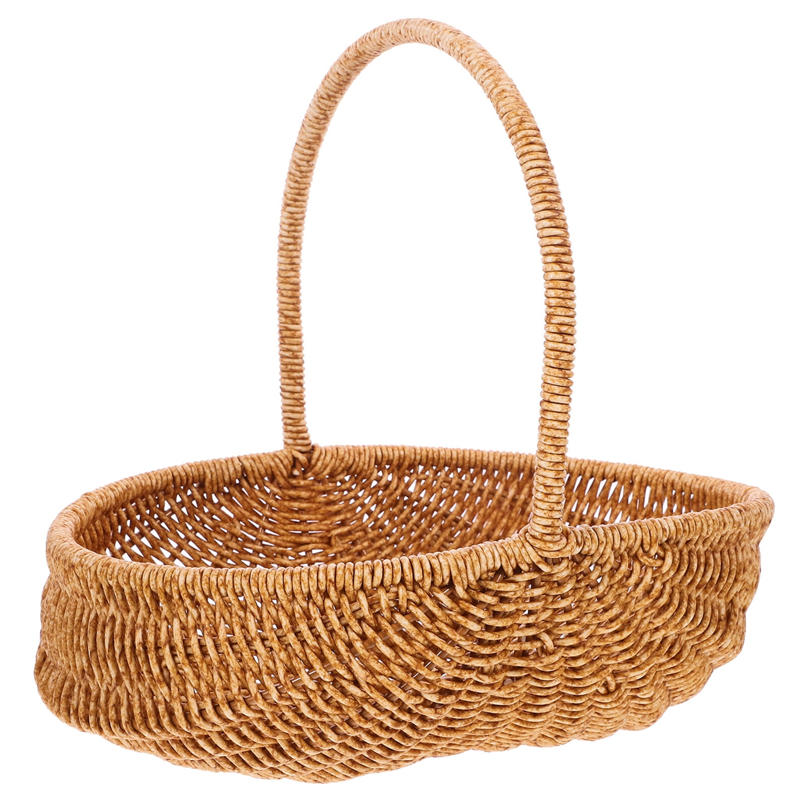 Yueyihe Imitation Rattan Fruits Basket Vegetable Basket Picnic Basket