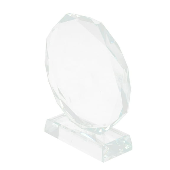 Yueyihe Prizes for Adults Golf Trophy Metal Decor Clear Trophy Blank Crystal Trophy Round Delicate Crystal Glass Child