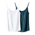 thumbnail image 1 of SwiftWear 2 Pack Camisole Top for Women Built in Bra Spaghetti Straps Tank Top Summer Loose Solid Padded Sleeveless Tops L, 1 of 4