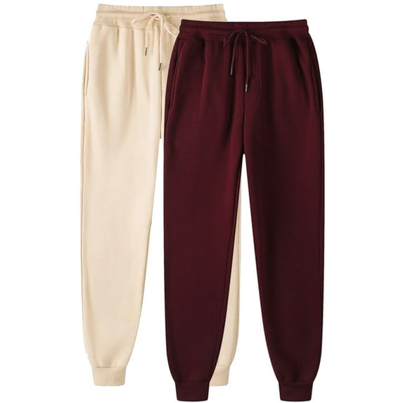 SwiftWear 2 Pack Sweatpants for Women Casual Fashion Solid Color Home Pants for Sports Outside Binding Leg Pants M