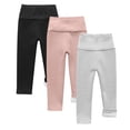 thumbnail image 1 of SwiftWear 3 Pack Fleece Lined Leggings for Girls Toddler Tights Winter Thermal Casual Pants for Kids 2-9Y, Black+Pink+Gray, 1 of 4
