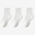thumbnail image 1 of Yufatyle 3 Pack Long Athletic Socks for Kids Unisex Solid Cotton Socks for Boys Girls Soft Mid-Calf School Uniform Socks, 1 of 6