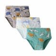 thumbnail image 1 of SwiftWear 3PC Boys Cotton Underwear, Toddler Cartoon Patterned Briefs Children Car Shark Dinosaur Panties, Size 3T-11T, 1 of 2