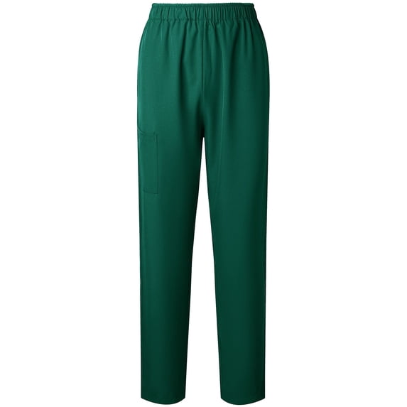 SwiftWear Army Green Scrub Pants for Women Solid Color Straight Leg Elastic High Waist Pull-on Pants with Cargo Pocket Workwear XXL