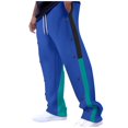 thumbnail image 1 of Yufatyle Blue Side Stripe Sweatpants for Men Drawstring Baggy Jogger Pants Casual Athletic Workout Pants with Pockets M, 1 of 9