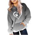 thumbnail image 1 of SwiftWear Boy Girl Fashion Hoodie & Sweatshirt Long Sleeve Pullover Shirt Paw Heart Print Kids Fall Winter Clothes 2-14T, Gray, 1 of 3