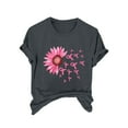 thumbnail image 1 of Yufatyle Breast Cancer Awareness Shirts Women Pink Ribbon T-Shirts Cancer Fighter Sunflower Graphic Tee Short Sleeve Tops L, 1 of 4