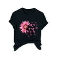thumbnail image 1 of Yufatyle Breast Cancer Awareness Shirts Women Pink Ribbon T-Shirts Cancer Fighter Sunflower Graphic Tee Short Sleeve Tops S, 1 of 4