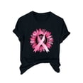 thumbnail image 1 of SwiftWear Breast Cancer Shirt Women Pink Ribbon T-Shirts Cancer Fighter Sunflower Graphic Tee Short Sleeve Tops S, 1 of 4