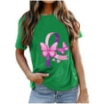 thumbnail image 1 of Yufatyle Cancer Fighter Shirts Women Breast Cancer Awareness Shirt Pink Ribbon Butterfly Graphic Tee Tee Top S, 1 of 3