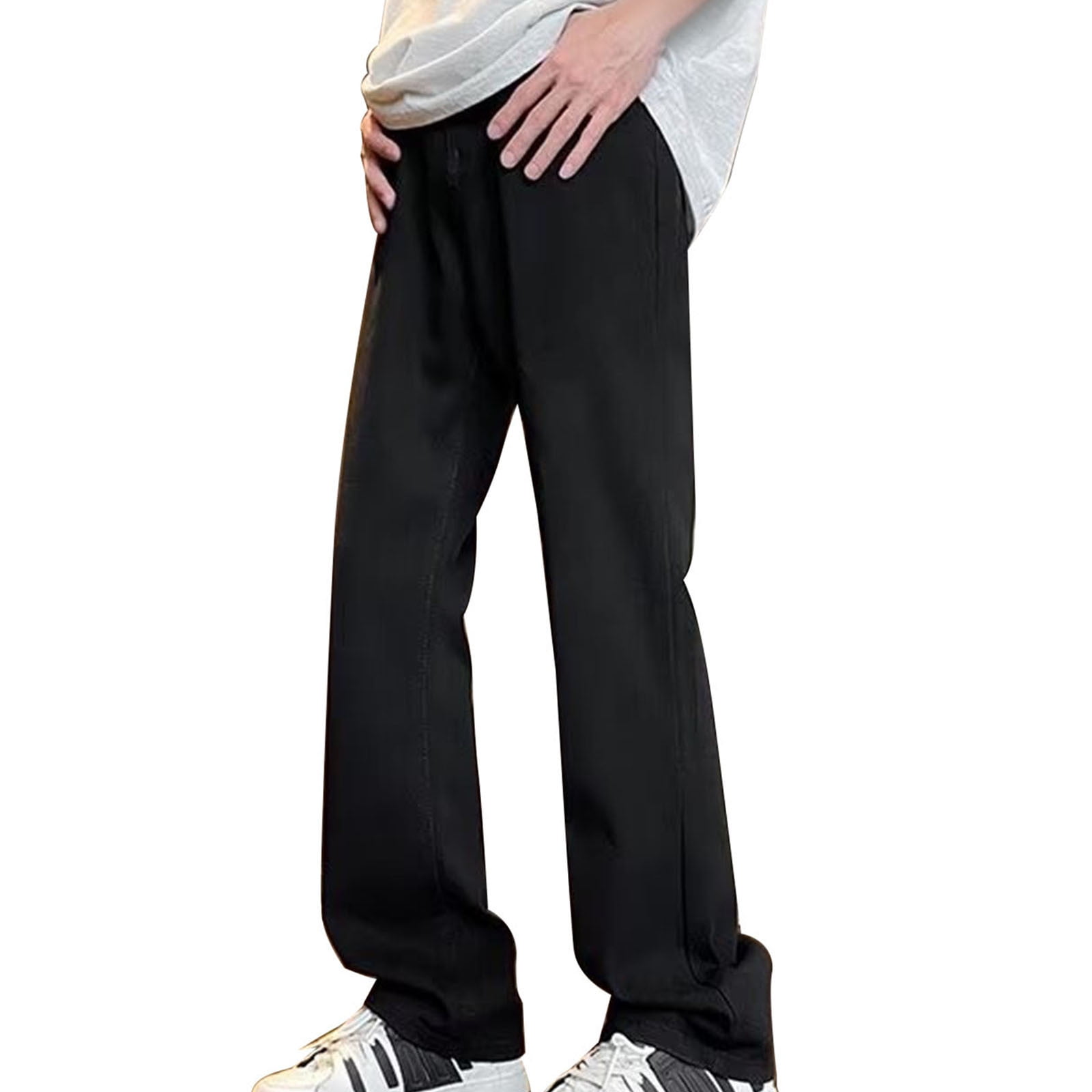 Men Four Seasons New High-Waist Flared Jeans High-End Loose Wide-Leg Casual Pants