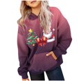 thumbnail image 1 of SwiftWear Christmas Hoodies for Kids Boy Girl Santa Claus Print Drop Shoulder Sweatshirt Fall Winter Tops Clothes, Hot Pink, 1 of 4