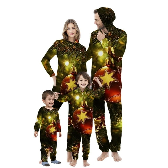 SwiftWear Christmas Pajamas for Family Matching Christmas Pjs Sets for Adult Kid Holiday Xmas Pajamas Hooded Sleepwear