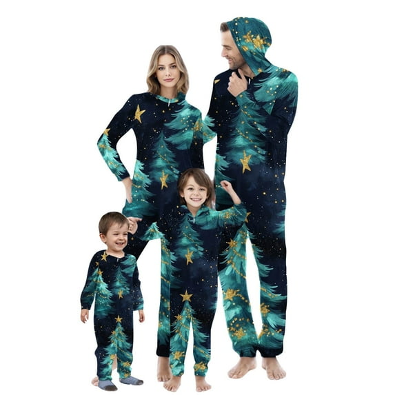 SwiftWear Christmas Pajamas for Family Matching Xmas Onesie for Women Men Kids Baby Hooded One Piece Pjs Holiday Sleepwear