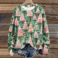 thumbnail image 1 of SwiftWear Christmas Tree Santa Claus Sweatshirt Womens Xmas Holiday Funny Print Pullover Long Sleeve Crewneck Tops Shirts L, 1 of 5
