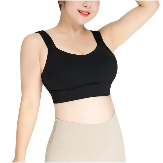 Yufatyle Compression Sports Bras for Women Sports Bras Black Workout Yoga Sports Bras,XL-5XL