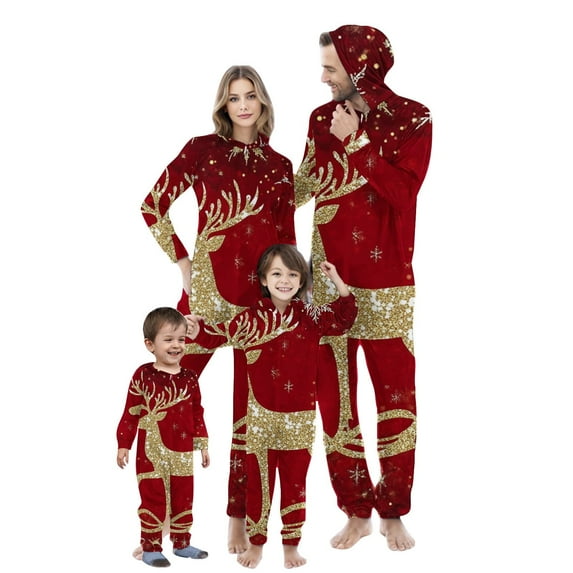 SwiftWear Family Matching Christmas Pajamas Set Xmas Pjs Soft Long Sleeve Holiday Sleepwear Jumpsuit for Women Men Couples