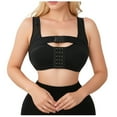 thumbnail image 1 of SwiftWear Front Closure Thin Cup Sports Bra Adjustment Double Layer Yoga Bras Shaping Underwear, Black XXL, 1 of 4