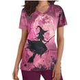 thumbnail image 1 of SwiftWear Halloween Witch Print Scrubs Tops for Women Nursing Scrubs Work Uniform V Neck Short Sleeve Nurse Scrub with Pockets L, 1 of 5