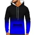 thumbnail image 1 of SwiftWear Hoodies for Men Casual Fashion Pocket Gradient Color Pullover Long Sleeve Tops Hooded Sweatshirt, Blue XXXL, 1 of 5