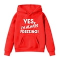 thumbnail image 1 of SwiftWear Hoodies for Teen Girls Boys Fashion Casual Letter Print Pocket Hooded Sweatshirt Fall Winter Tops for 4-14T, Red, 1 of 3
