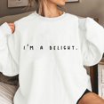thumbnail image 1 of SwiftWear I'm A Delight Letter Print Sweatshirts for Women Oversized Hoodie Long Sleeve Crewneck Pullover Tops Fashion Fall Tops XL, 1 of 4