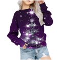 thumbnail image 1 of SwiftWear Kids Christmas Sweatshirts Boy Girl Xmas Tree Snowflake Pullover Long Sleeve Crewneck Top Winter Clothes for 1-12T, Purple, 1 of 4