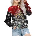thumbnail image 1 of SwiftWear Kids Christmas Sweatshirts Boy Girl Xmas Tree Snowflake Pullover Long Sleeve Crewneck Top Winter Clothes for 1-12T, Red, 1 of 4