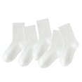 thumbnail image 1 of Yufatyle Kids Crew Socks 5 Pairs Cotton Athletic Socks for Boy/Girl Comfy Unisex Solid School Uniform Dress Socks, 1 of 4