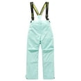 thumbnail image 1 of Yufatyle Kids Snow Pants, 3-12 Years Boys Girls Snow Bib Thick Warm Winter Windproof Waterproof Snowboard Ski Pants with Detachable Suspenders Green, 1 of 3