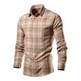 thumbnail image 1 of SwiftWear Long Sleeve Shirts for Men Plaid Button-Up Shirts Casual Fall Shirt Jacket Officewear Pink M, 1 of 4