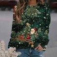 thumbnail image 1 of SwiftWear Long Sleeve Xmas Sweatshirts Women Crewneck Pullover Top Cute Christmas Tree Santa Claus Print Shirts Holiday Party L, 1 of 4
