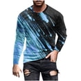 thumbnail image 1 of Yufatyle Long Sleeved Shirts for Men Casual Printing Workout Pullover Round Neck T-Shirt Slim Fit Tops, Light Blue XXXL, 1 of 5