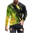 thumbnail image 1 of SwiftWear Long Sleeved Shirts for Men Casual Printing Workout Pullover Round Neck T-Shirt Slim Fit Tops, Yellow XXXXL, 1 of 5