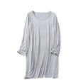 thumbnail image 1 of SwiftWear Loose Sleepshirts for Women Scoop Neck Sleep Tee Dress Long Sleeve Nightgown Soft Midi Pajamas Dress Gray, 1 of 9