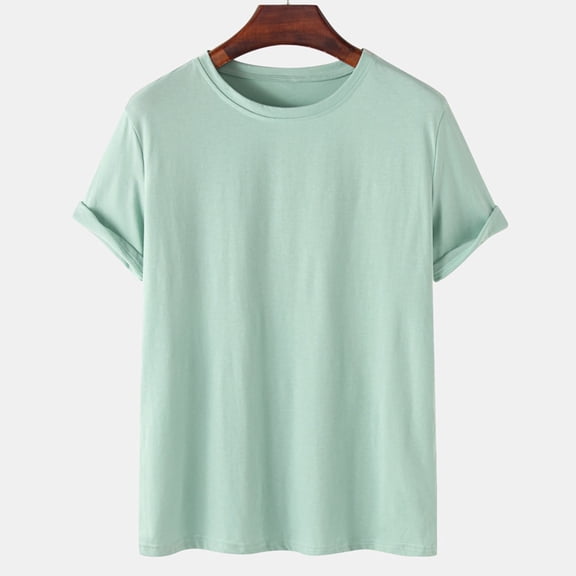 SwiftWear Men Cotton Short Sleeve Round Neck Casual Tshirts Green XL