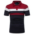 thumbnail image 1 of Yufatyle Men Cotton Short Sleeve Turndown collar Casual Tshirts Navy XXL, 1 of 4