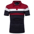 thumbnail image 1 of SwiftWear Men Polyester Short Sleeve Turndown collar Button Casual Shirts Red L, 1 of 5