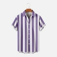 thumbnail image 1 of SwiftWear Men Polyester Short Sleeve Turndown collar Hawaii Blouse Purple L, 1 of 5