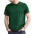 thumbnail image 1 of SwiftWear Men Short Sleeve Cotton Stand-up Collar Slim Mens Tshirts Green XL, 1 of 9