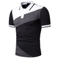 thumbnail image 1 of SwiftWear Men Short Sleeve Polyester Turndown collar Business Casual Shirts Black L, 1 of 4