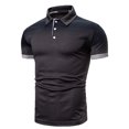 thumbnail image 1 of SwiftWear Men Short Sleeve Polyester Turndown collar Business Casual Shirts Gray XL, 1 of 3