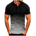 thumbnail image 1 of SwiftWear Men Short Sleeve Polyester Turndown collar Gradient, Sports, Printed Casual Shirts Gray XL, 1 of 3