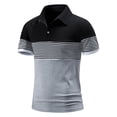 thumbnail image 1 of SwiftWear Men Short Sleeve Polyester Turndown collar Plaid Casual Shirts Gray M, 1 of 9