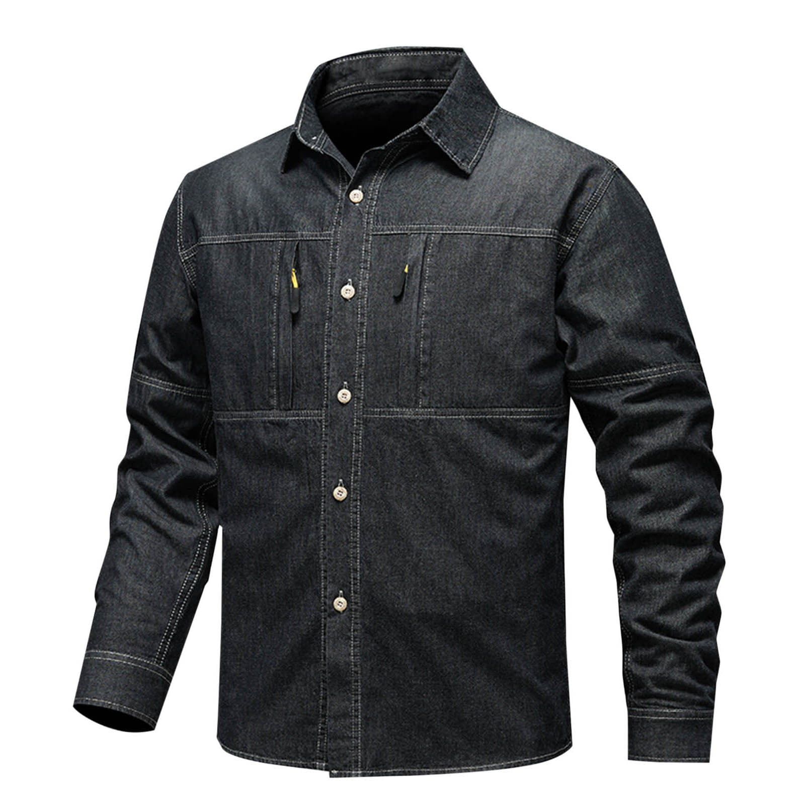 Men's Denim Lapel Sleeveless Shirt Top