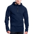 thumbnail image 1 of Yufatyle Men's Hoodie Long Sleeve Hooded Pullover Casual Sweatshirts Quarter Zip Fleece Comfy Tops, Navy M, 1 of 6
