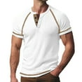 thumbnail image 1 of SwiftWear Men's Muscle Slim Henley Shirts Summer Basic Solid Lightweight Tees Tops Workout Shirts for Men, White-3XL, 1 of 6