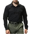 thumbnail image 1 of SwiftWear Men's Nylon Work Shirt Button Up Shirt Long Sleeve Cargo Shirts Tactical Hiking Camping Shirts with Pockets Black XXL, 1 of 6