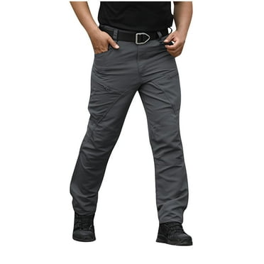 SwiftWear Men's Slim Fit Tactical Cargo Work Pants Multi Pocket Stretchy Lightweight Outdoor Hiking Climbing Pants S